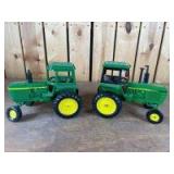 1/16 Scale Ertl John Deere (2)-wide front tractors w/cabs