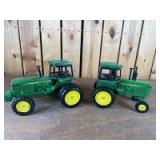 1/16 Scale Ertl John Deere (2)-wide front tractors w/cabs