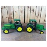 1/16 Scale Ertl John Deere (2)-wide front tractors w/cabs