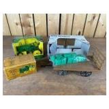 Various Scale Ertl John Deere Hay Wagon w/ Bales, Model H, Model D