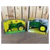 1/16 Scale Ertl/Scale Models John Deere (2)-tractors on rubber