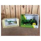 1/16 Scale Spec Cast/Ertl John Deere Wooden Beam Plow & 5400 Tractor