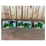 Various Scale Ertl John Deere Rear-Engine Riding Mower, Lawn and Garden Tractor w/ Cart Set, & Lawn and Garden Tractor