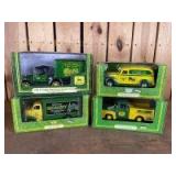 (4) 1/25 Scale Ertl John Deere Diecast Vehicle/Bank Lot