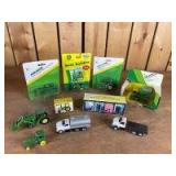 Various Scale Ertl John Deere Small Scale Diecast and Toy Lot