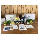 Various Scale Danbury Mint John Deere Bobby & Billy Porcelain Dolls