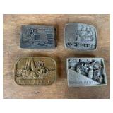 (4) Industrial John Deere Belt Buckles