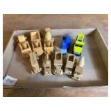 (10) Small Scale Wooden Construction Toys