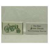 1/16th Ertl John Deere (2)-Two-Cylinder Expo tractors on steel