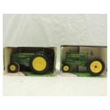 1/16th Ertl John Deere (2)-tractors on rubber