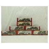 HO Scale Ertl John Deere (7)-tandem axle tractors w/tandem axle trailers