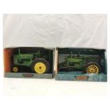 1/16th Ertl John Deere (2)-tractors on rubber