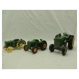 1/16th Ertl/Customized Ertl John Deere (3)-wide front tractors w/fenders