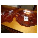 Fenton Carnival Grape & Cable and Strippled Dots bowls