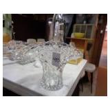 13" Glass basket w/applied handle