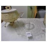 Fondue pot and Chantilly 14" plate
