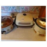 (2)-crock pots and electric skillet