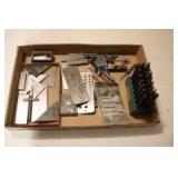 Transfer punches, T-square, thread gauges, thickness gauges