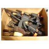 Wood clamps, C clamps, and bar clamps