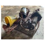 Ford Model T Engine and Transmission, Sickle, Mower, and (2) Wheels