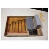 (2)-Sets of Reams, letter and number drill bits
