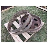 Two Cast Front Wheels and Two Bands