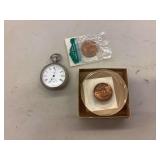 Pocket Watch and Coins