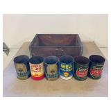 Miscellaneous Oil Cans and Crate
