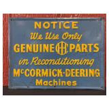 IHC McCormick-Deering Genuine Parts SST Sign