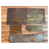 (5) Caterpillar Data Plates