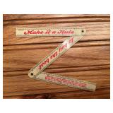 1910 IHC Celluloid Folding Ruler