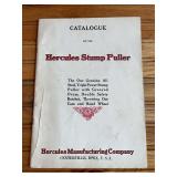 1910 Hercules Stump Puller Catalog