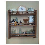 Hanging Display Cabinet with Contents