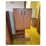 Two Wood Entertainment Center Cabinet with Drawers and Shelves
