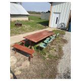 Eight-Foot Table with Benches and Chairs