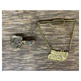(2) Allis Chalmers Tie Chain + Tie Clip