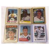 (6) Baseball Card Lot: 1982 Topps Dave Stewart, 1982 Donruss Dave Stewart, 1987 Leaf Will Clark, 1987 Topps Will Clark, 2022 Topps Chrome Spencer Torkelson RC, 2022 Topps Spencer Torkelson RC