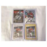 (4) John Elway Football Card Lot: 1994 Pinnacle Starline #181, 2024 Topps Finest #179, 2022 Panini Score #83 Base and Gold Parallel
