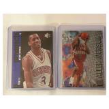 (2) 1996-97 Upper Deck SP Premier Prospects #141 and 1996-97 Fleer Metal #201 Allen Iverson Rookie Cards