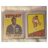 (2) 1971-72 Topps Bob Lanier #63 and 1972-73 Topps Bob Lanier #80 Basketball Card Lot