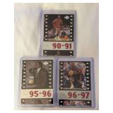 (3) 1999 Upper Deck Michael Jordan Timeframe 23 Insert Lot (90-91, 95-96, 96-97)