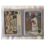 (2) 1973 Topps Baseball Frank Robinson #175 and Lou Brock #320 Lot