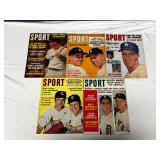 (5) Sport Magazine Issues Featuring Mickey Mantle, Willie Mays, and Stan Musial