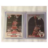 (2) 1990 Fleer Michael Jordan #26 and 1990 NBA Hoops Michael Jordan #65 Lot