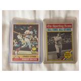 (2) 1976 Topps Baseball Card Lot: #50 Fred Lynn Rookie Card and #345 Babe Ruth All-Time All-Stars