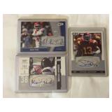 (3) 2009 SAGE HIT Football Autograph Lot: Mike Teel (A16), Marcus Howard (A38), Stafon Johnson (A13)