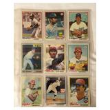 (9) 1978 Topps Baseball Card Including Lee May, Ruppert Jones, Charlie Hough, Cal Koonce, Fergie Jenkins, Joe Niekro, Ken Griffey, Rich Gossage, and Rick Burleson