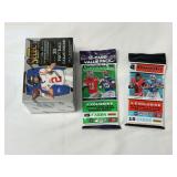 (3) Panini Football Trading Card Lot: 2022 Select Draft Picks Blaster Box, 2023 Chronicles Draft Picks Value Pack, and 2022 Chronicles Draft Picks Value Pack