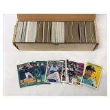 Assorted Baseball Trading Card Collection in Storage Box