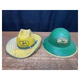 (2) John Deere Cowboy Hat + Pith Helmet